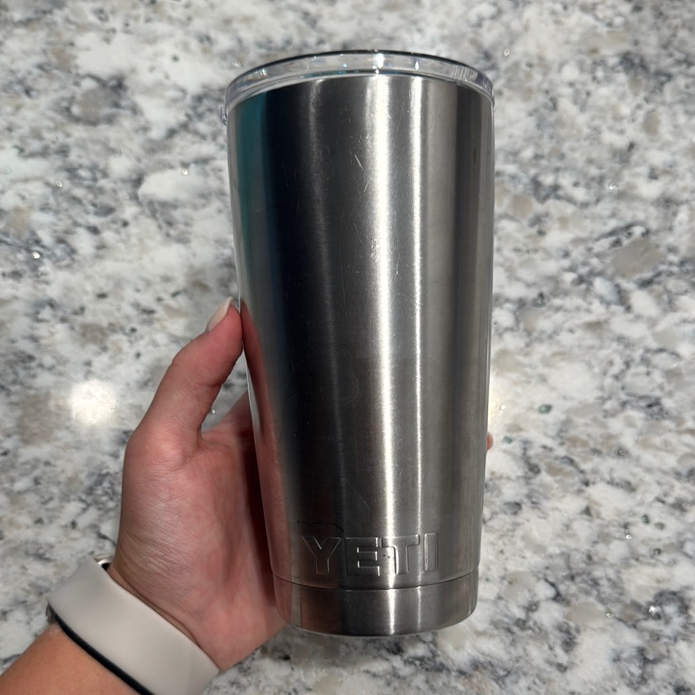 YETI Silver Stainless Steel Tumbler